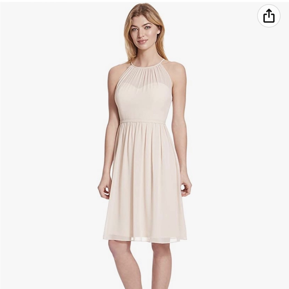 Samantha Paige Spaghetti Halter Chiffon Bridesmaid Cocktail Dress